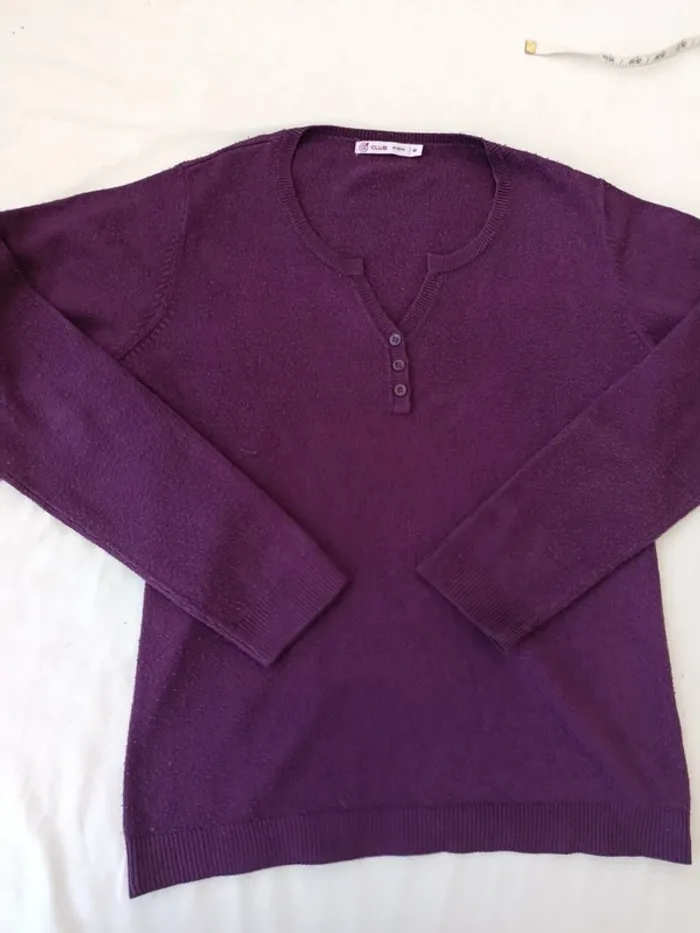 Petit pull prune taille M marque Gemo - photo numéro 2