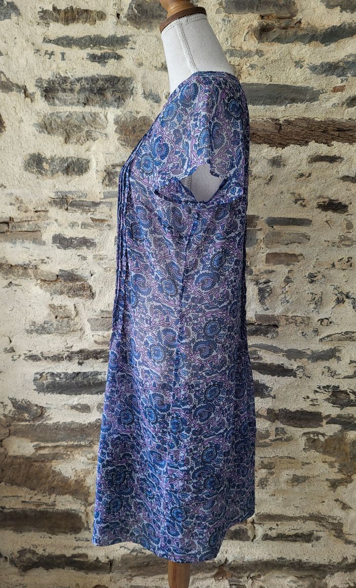 Robe d'été fleurie violet mauve rose Jacqueline Riu Taille 42 - photo numéro 4
