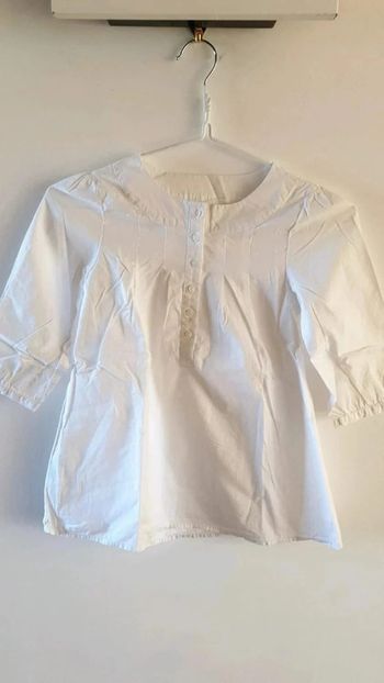 Chemise 8 ans manche 3/4 blanche
