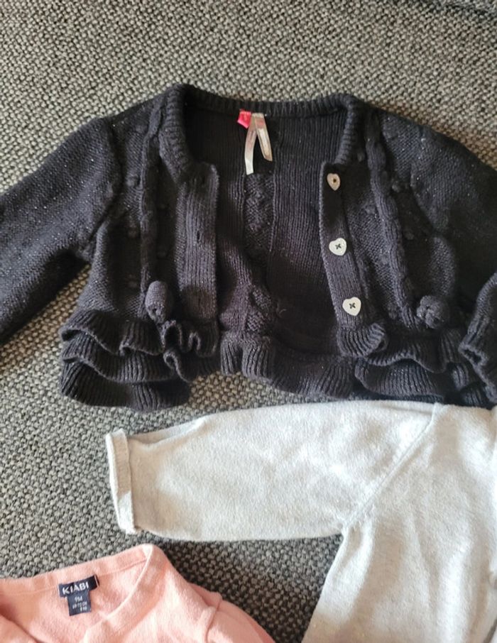 Lot 4 gilets/pulls fille 9 mois - photo numéro 5