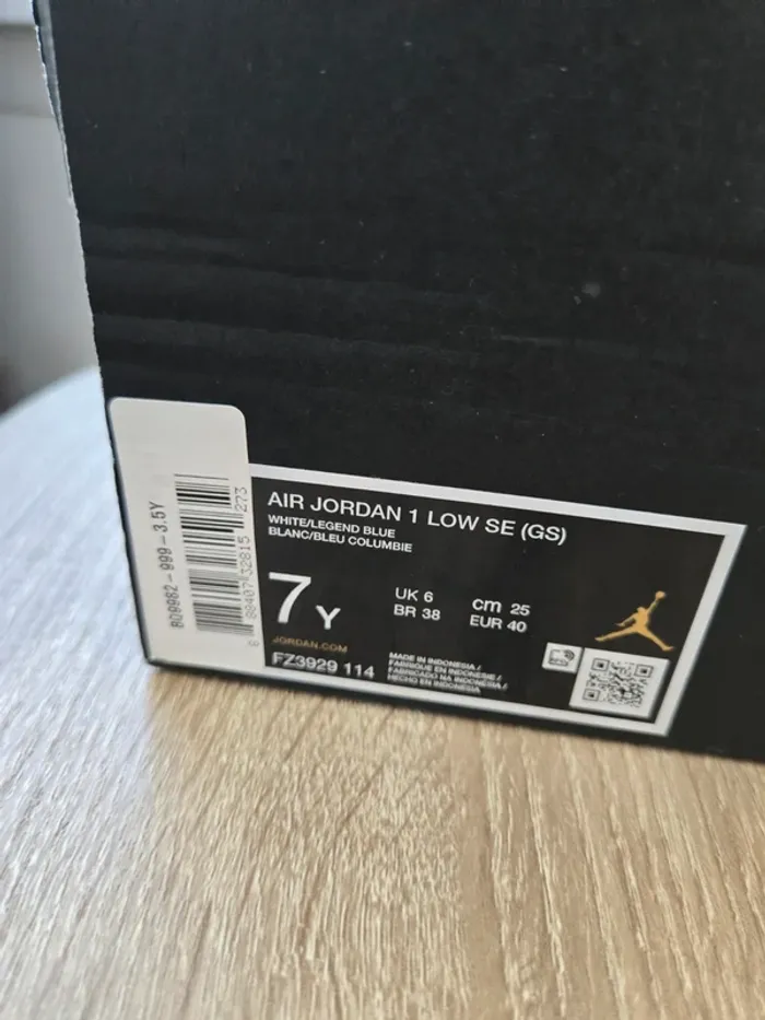 Nike air Jordan 1 low taille 40 neuves blanc bleu - photo numéro 9