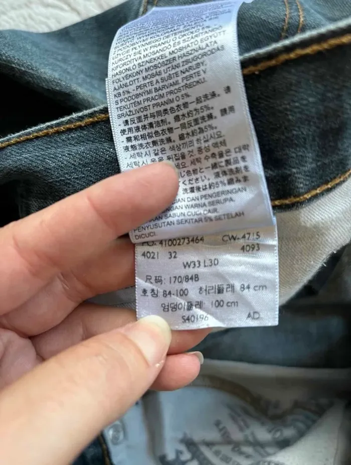 Jean Levi’s 514 regular Straight droit L42/44 W33 L30 Bleu brut délavé homme Mexique US rare - photo numéro 10