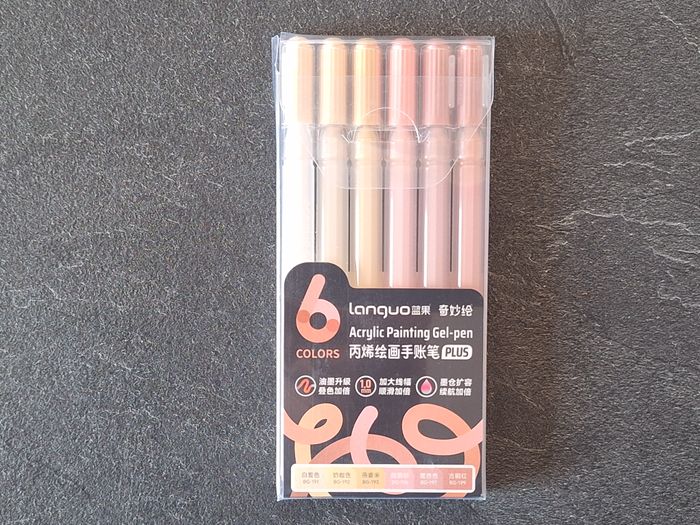 Boîte de 6 Stylos Gel Languo pour Coloriage – Couleur de la Peau Beauté N°2