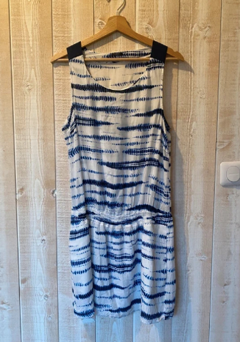 Robe d'été IKKS tie & dye bleu marine et blanc - taille M