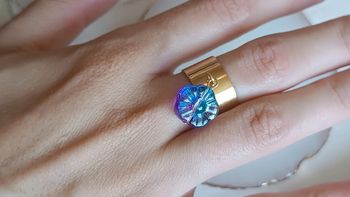 Bague à breloques en acier inoxydable