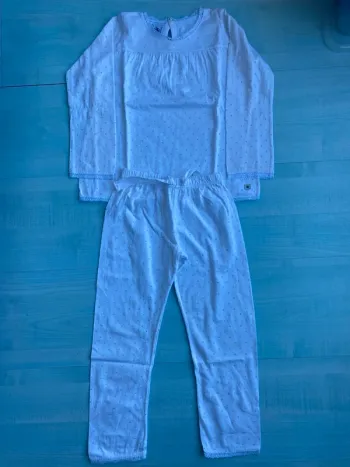 Pyjama fille blanc plumetis petit bateau 4 ans