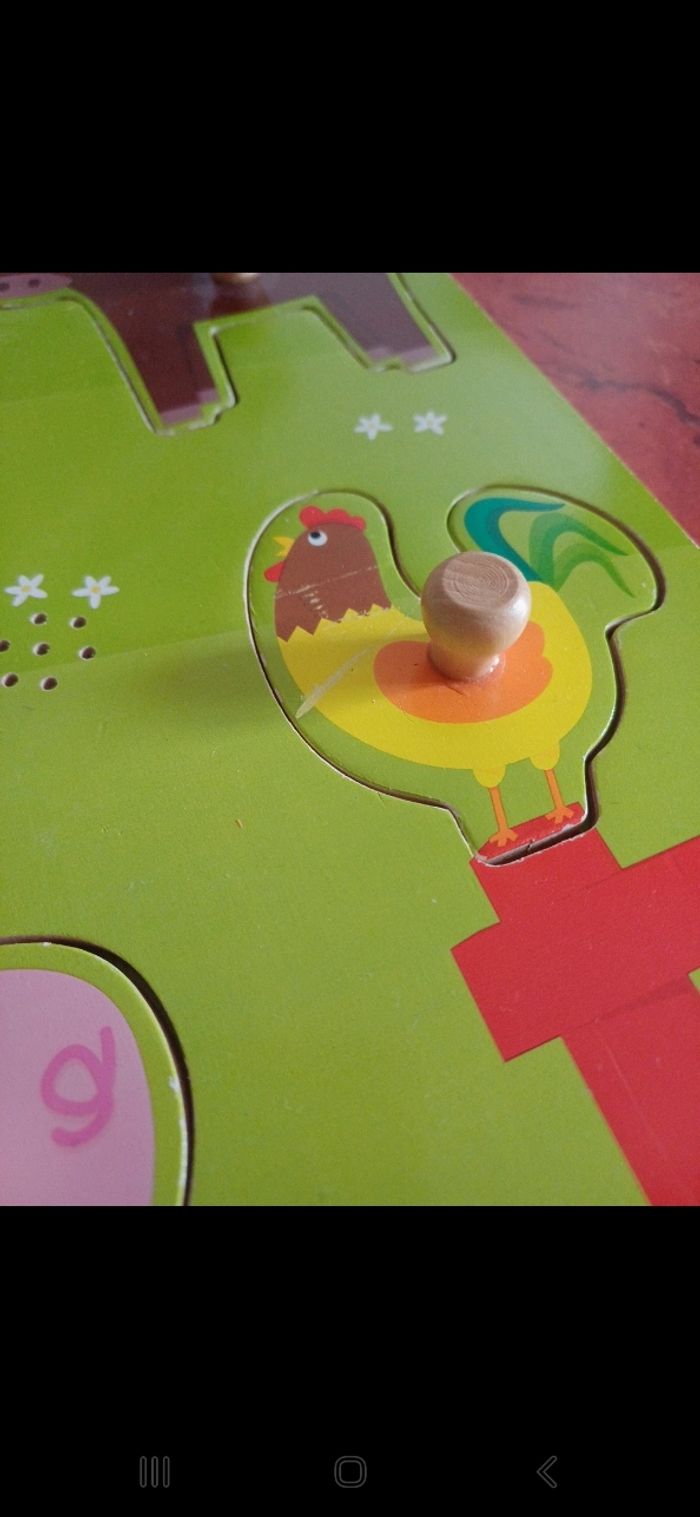 Puzzle sonore en bois thème " la ferme " - photo numéro 4
