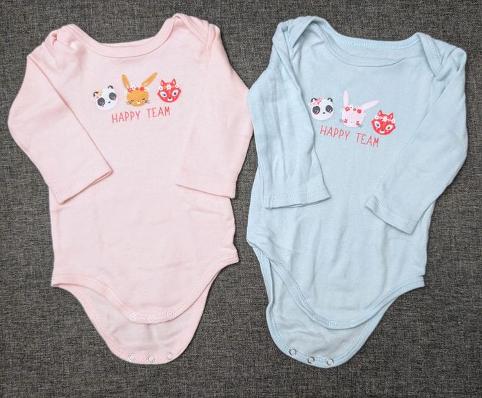 Lot de 5 bodies manches longues - Multi marques - 68 cm - Très bon état - photo numéro 2