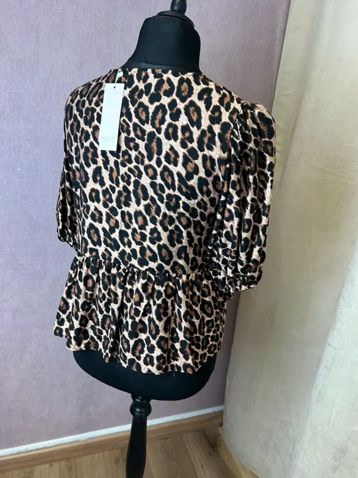 Top femme blouse femme taille 38 taille 40 chemise léopard à noeuds - photo numéro 6