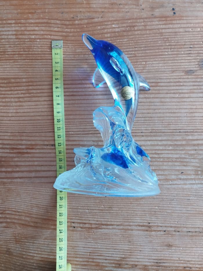 Sculpture en cristal - Cristal d'Arques - Dauphin sur une vague - photo numéro 7