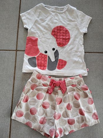 Ensemble t-shirt éléphant short Obaibi T.18 M