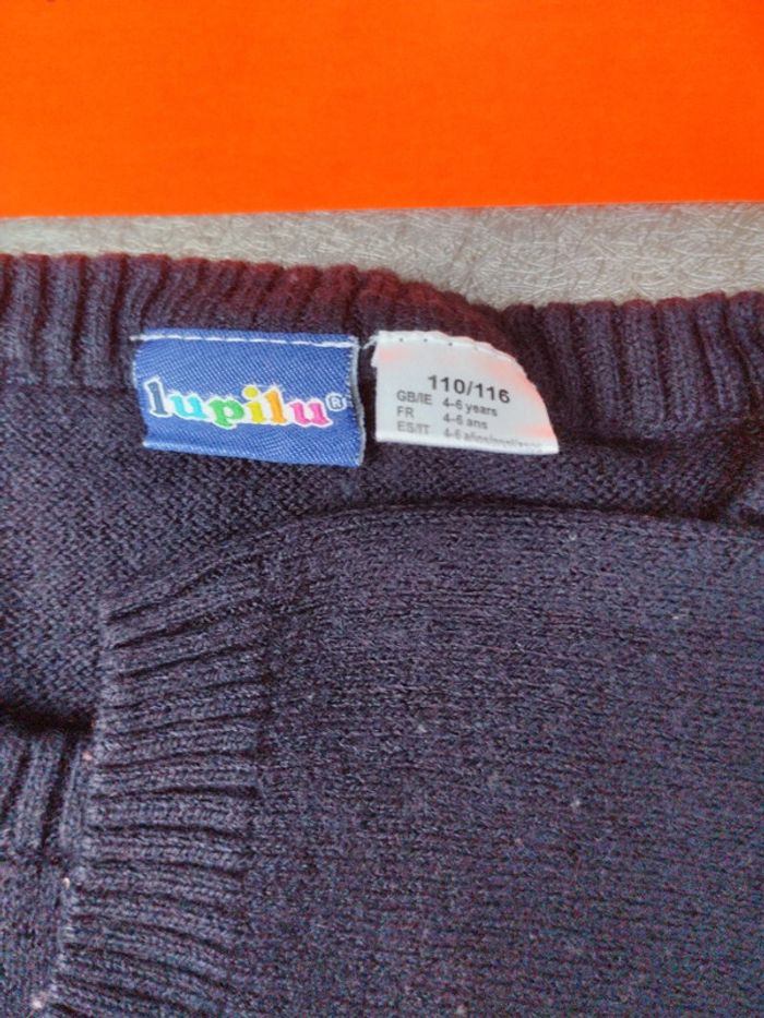 Pull de Noël 4-6 ans Lupilu bleu marine - photo numéro 3