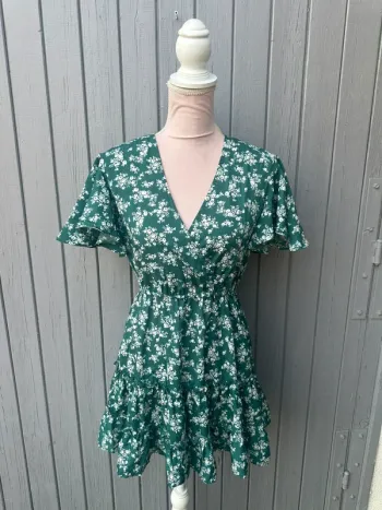 Robe d’été manches courtes fleurie colorée SHEIN 36/S