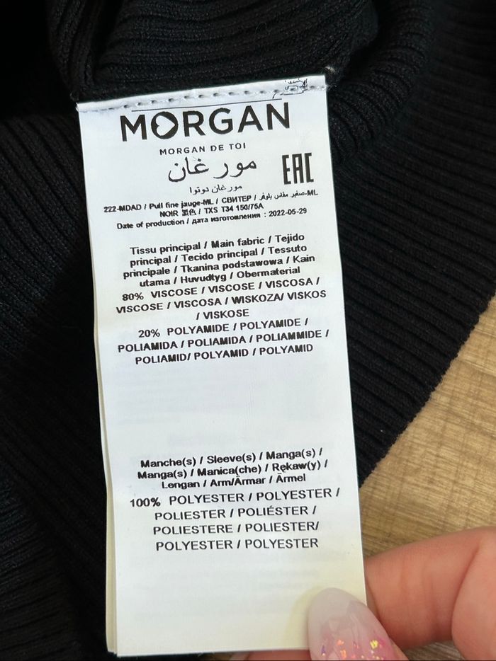 Pull noir neuf à manches longues Morgan taille XS (valeur 45€) - photo numéro 10