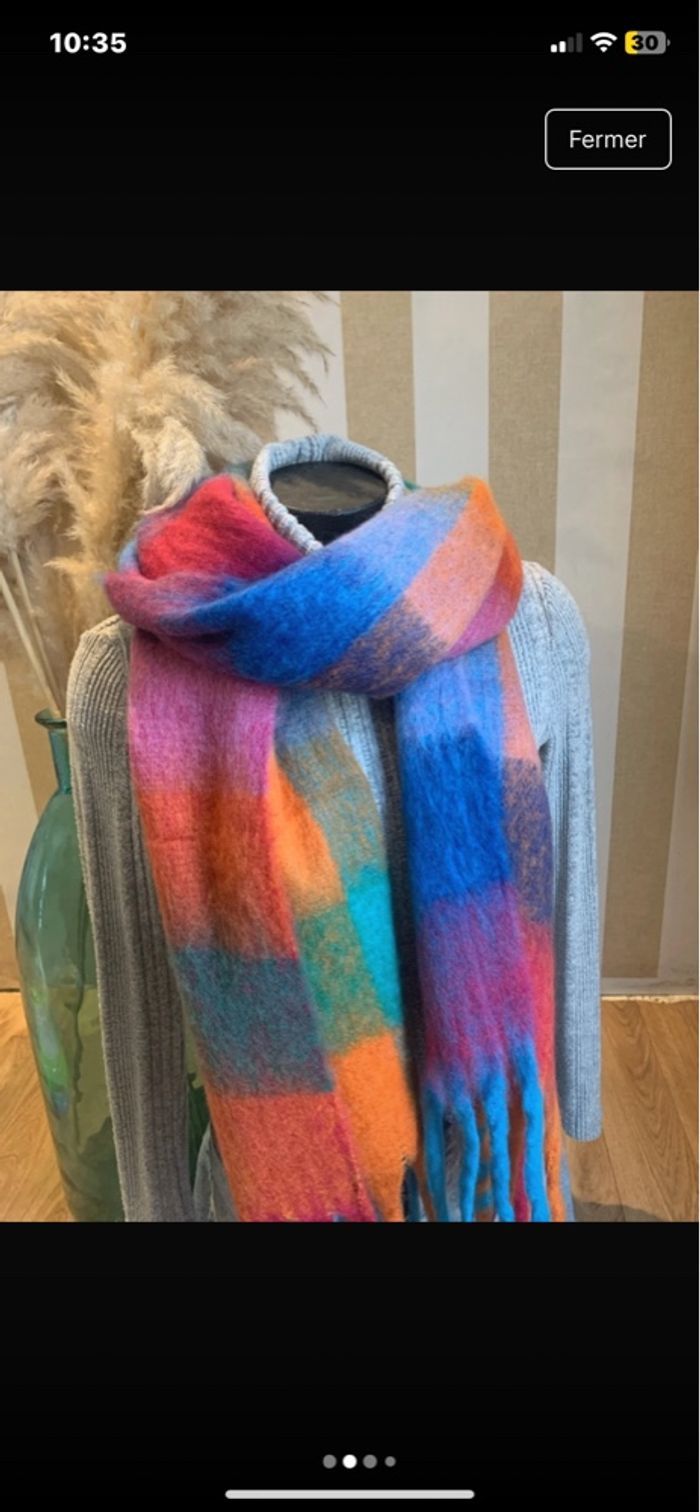 Écharpe épaisse arc en ciel - photo numéro 3