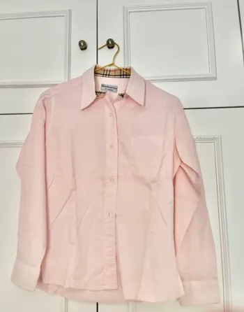 Chemise Burberrys rose clair vintage col Nova Check – Taille S (36)