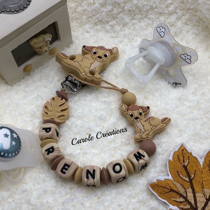 Attache tétine entièrement en silicone personnalisé Bambi