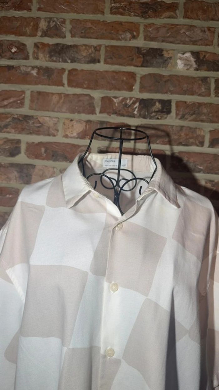 Chemise manches courtes beige et brune Bershka Taille S / 36 - photo numéro 11