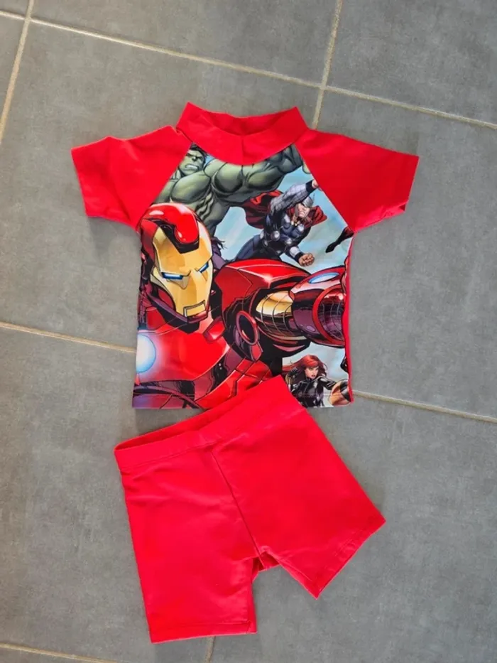 Maillot de bain 2 pièces iron man