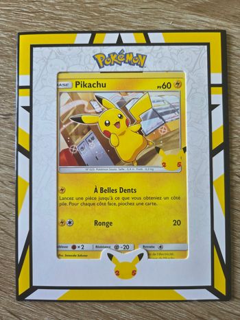 Cadre + Carte Pikachu McDonald's Célébration Fr 2021