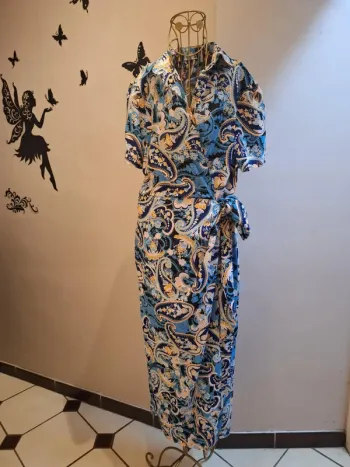 Robe longue cache coeur imprimée