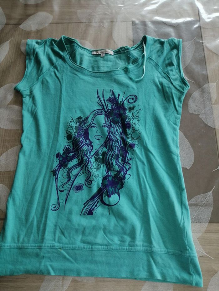 Tee shirt turquoise