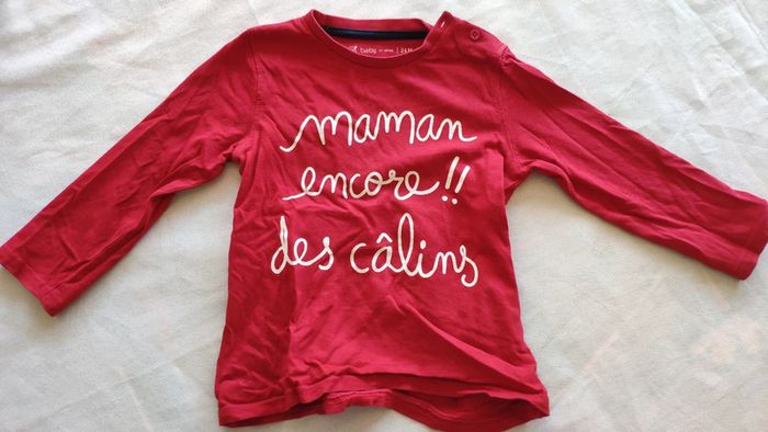 T-shirt manches longues rouge Gémo