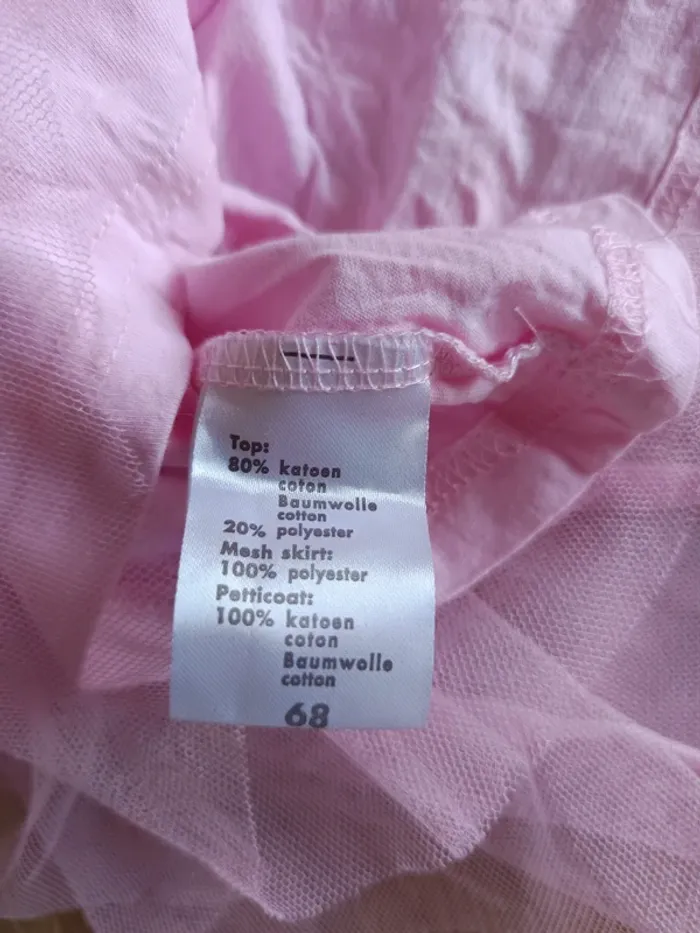 Robe princesse sans manches velours rose à fleur bébé fille 6 mois Zeeman - photo numéro 3