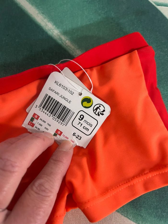 Short boxer maillot de bain orchestra 9 mois orange neuf - photo numéro 4
