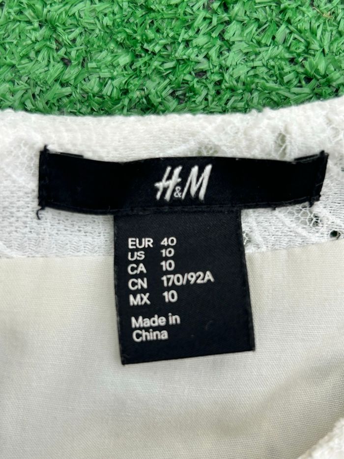 Robe blanche dentelle H&M – taille 40 - photo numéro 4