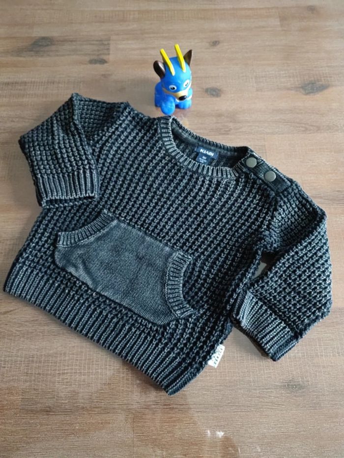 Pull noir gris type délavé