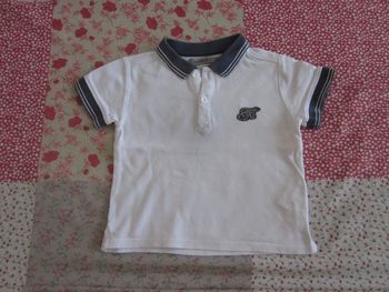 Polo manches courtes blanc 18 mois