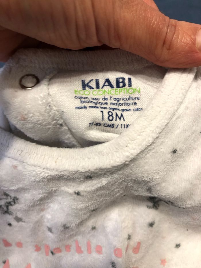Pyjama velours blanc Kiabi à paillettes - photo numéro 3
