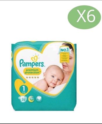 Lot de 132 Pampers Premium Proctection 2-5 kg Taille 1 Neuf