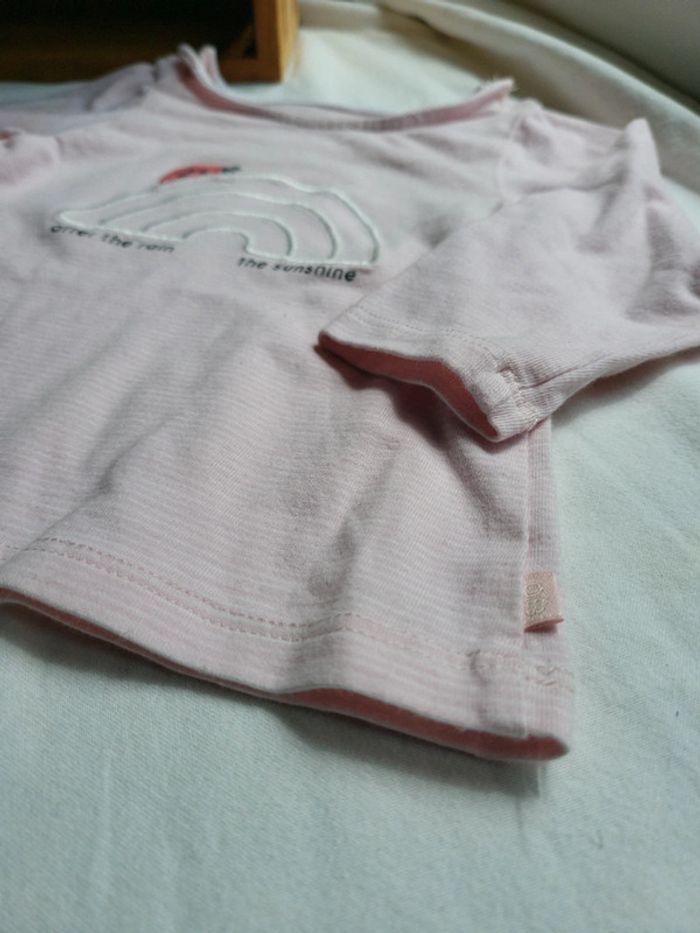 T-shirt rayé coccinelle 6 mois - photo numéro 4