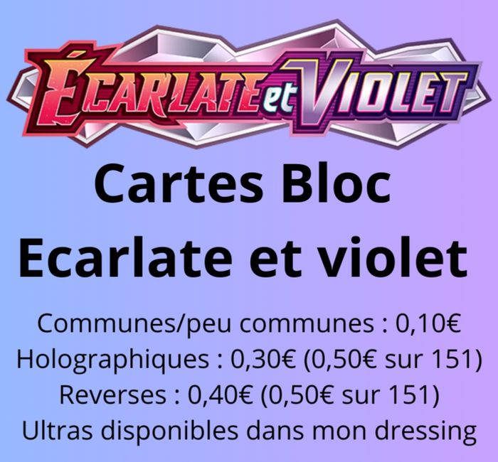 Cartes Bloc écarlate et violet