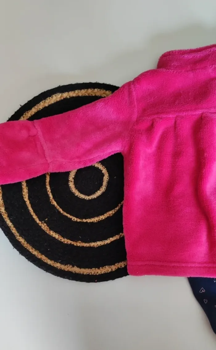 Veste gilet polaire doudou coeur bébé fille hiver - photo numéro 9