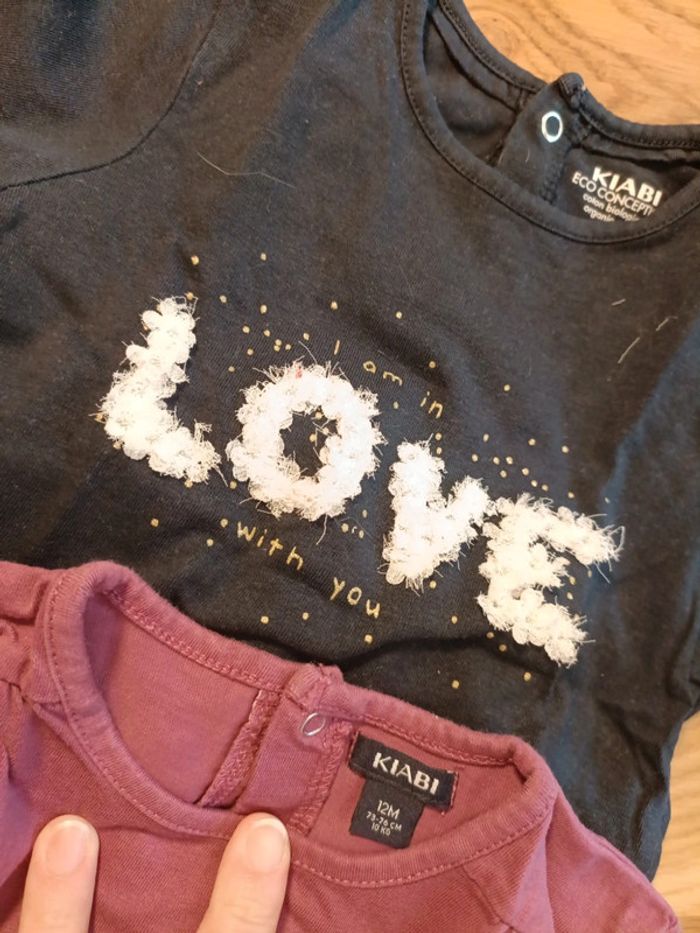 Lot 7 t shirts manche longue 12 mois fille - photo numéro 4
