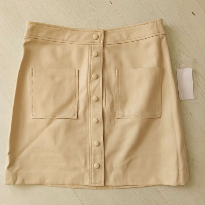 Jupe simili cuir beige taille M