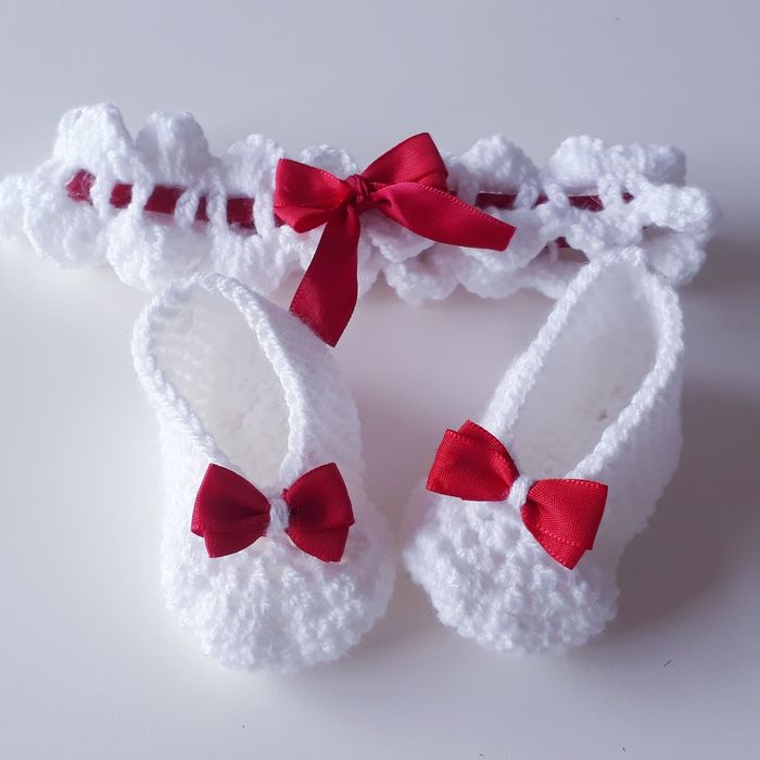 Vêtement bébé fille robe crochet dentelle noeud satin rouge - photo numéro 6