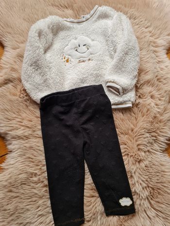 Ensemble pull legging nuage fille 12 mois smiley
