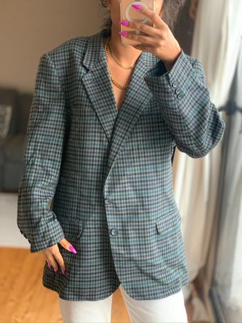 Veste costume oversized vintage pied de poule