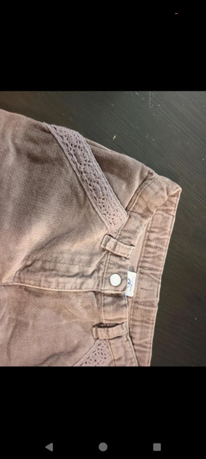 Pantalon broderie anglaise petit bateau violet vieux rose 2 ans - photo numéro 4