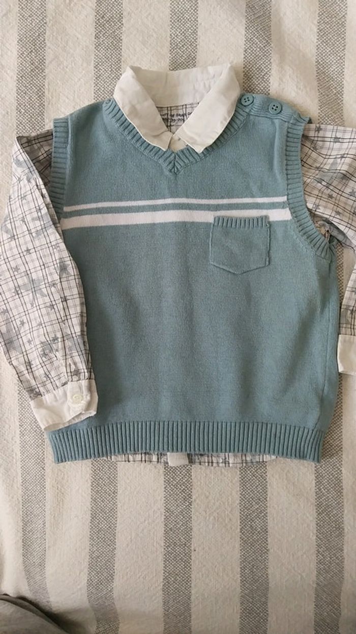 Pull sans manche grain de blé 24mois - photo numéro 4