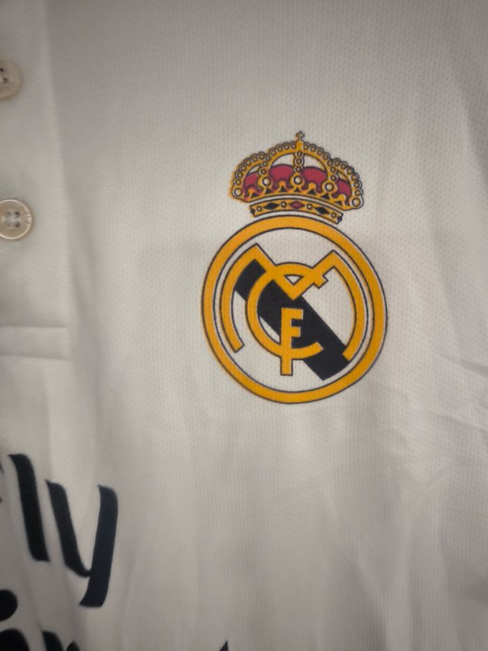 T-shirt polo Blanc Real Madrid 2016 Ronaldo Adidas taille M - photo numéro 2