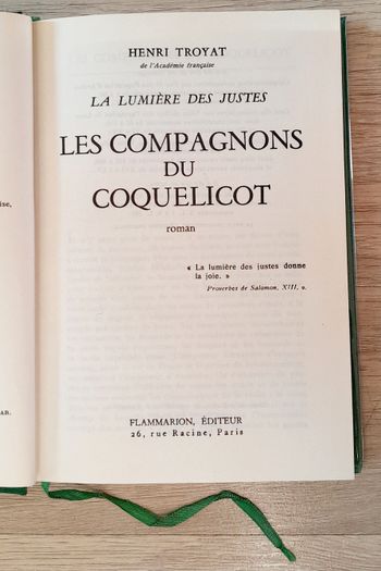 Henri Troyat la lumière des justes les compagnons du coquelicot
