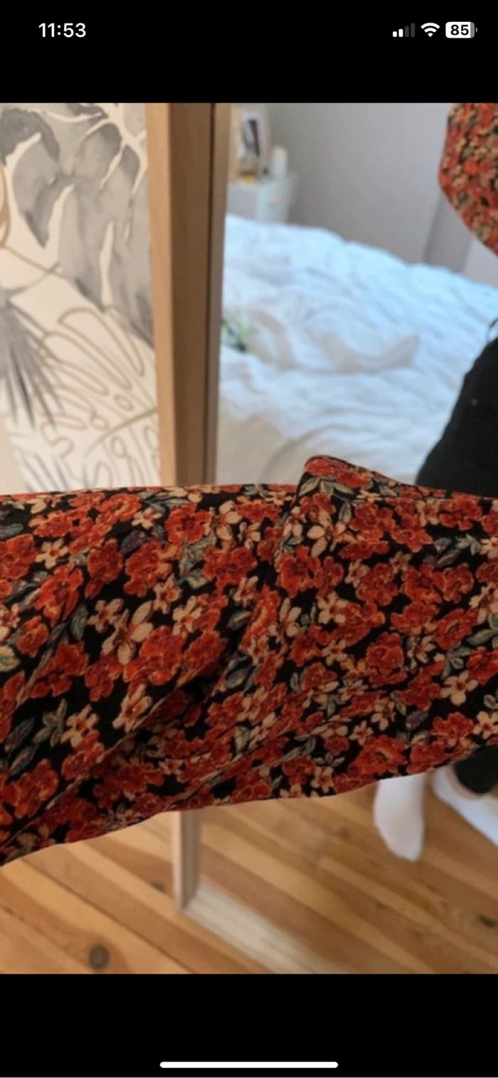 Blouse fleurie courte manches longues - photo numéro 3