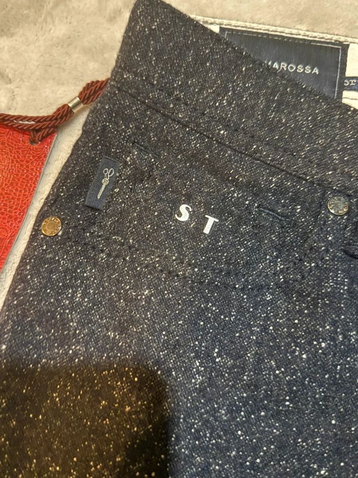 Tramarossa - Jean en laine, coupe droite, Bleu marine, taille 31 - photo numéro 8
