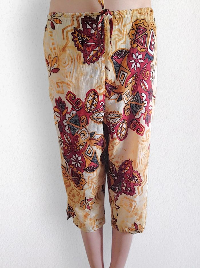 Pantacourt Africain crème bordeaux vintage 🇨🇵 42/XL à 44/XXL - photo numéro 4