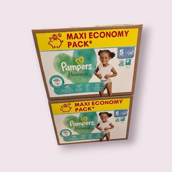 Lot de 2 Maxi Pack de 70 (donc 140) couches Pampers Harmonie [taille 5 : 11 à 16 kg]